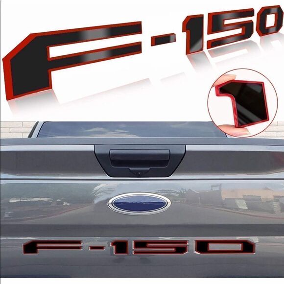 Ford F-150 Tailgate Insert letters Black and Red NWT - Picture 10 of 11